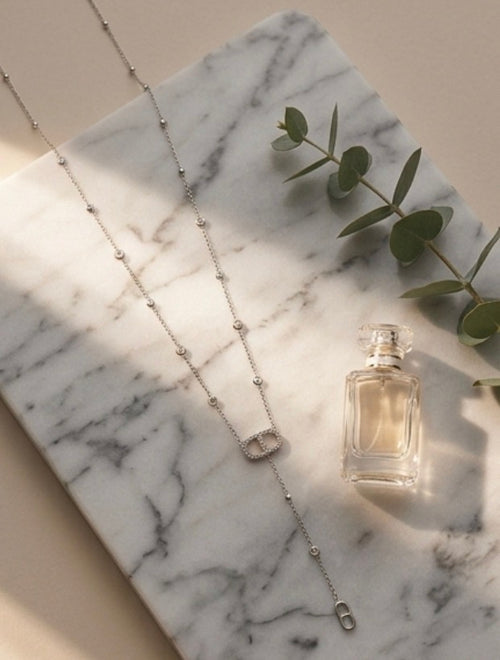 Collier Lariat "Éclat Éternel" en Acier Inoxydable